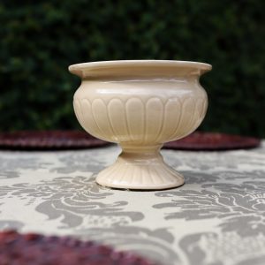 Vaso de cerâmica esmaltado forma bacia - creme