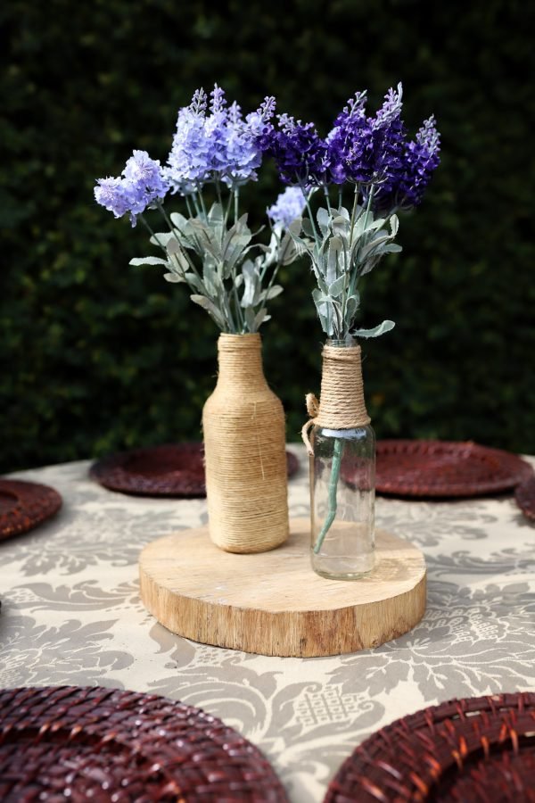 Garrafinha de vidro decorativa - com sisal