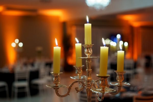 castiçais prata - mini casamento